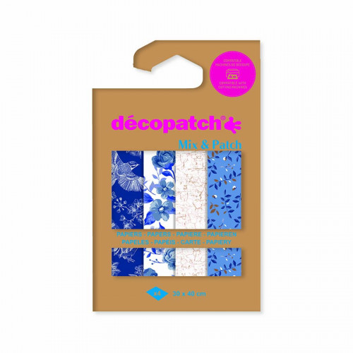 Papier Mix & Patch 30 x 40 cm 4 pcs Nuances de bleu