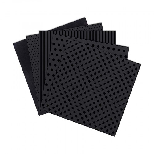 Papier Floqué 185 g 5 pcs 30,5 x 30,5 cm Noir