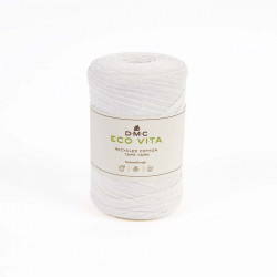 Fil crochet Eco Vita Tape Yarn 250 g Blanc 01