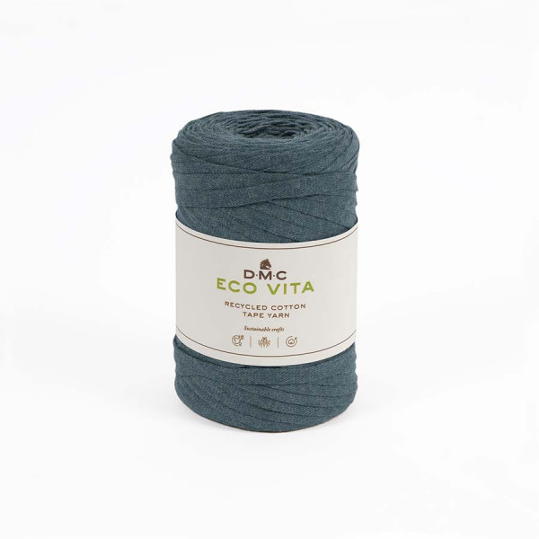 Fil crochet Eco Vita Tape Yarn 250 g Bleu 07