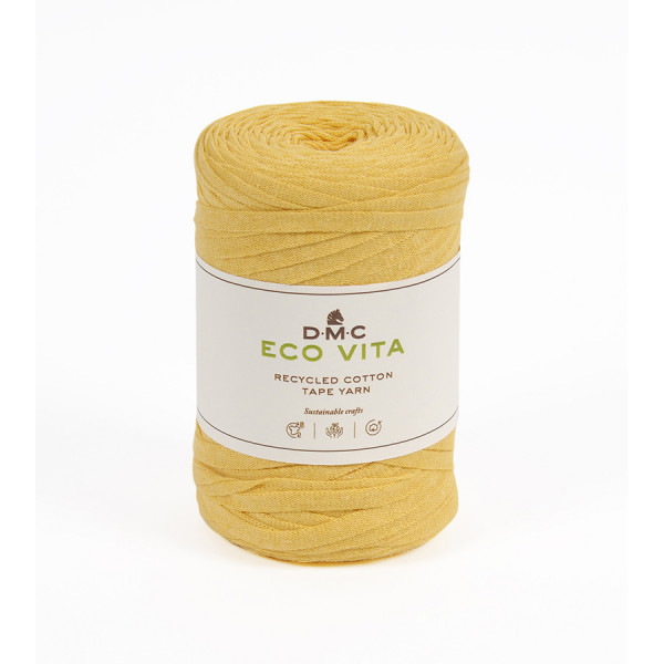 Fil crochet Eco Vita Tape Yarn 250 g Jaune 09