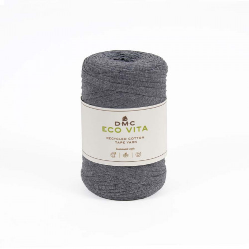 Fil crochet Eco Vita Tape Yarn 250 g Gris foncé 122
