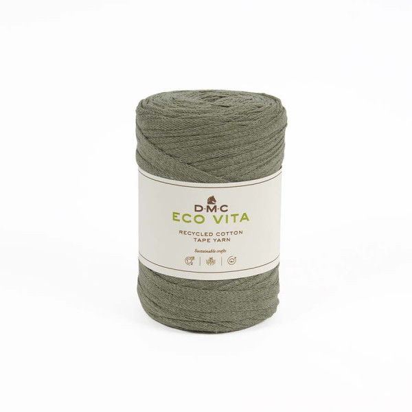 Fil crochet Eco Vita Tape Yarn 250 g Vert Kaki 128