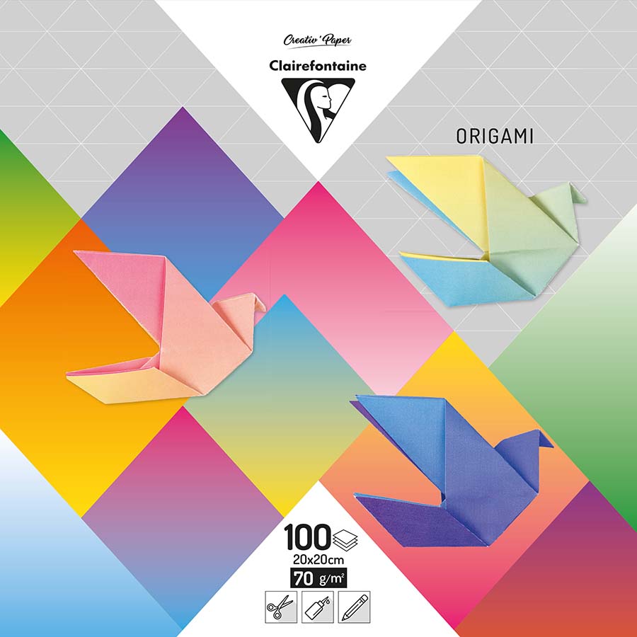 Papier Origami 20 x 20 cm 70 g 100 pcs - Scrapmalin