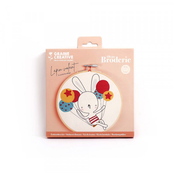 Kit de broderie partielle Lapin volant