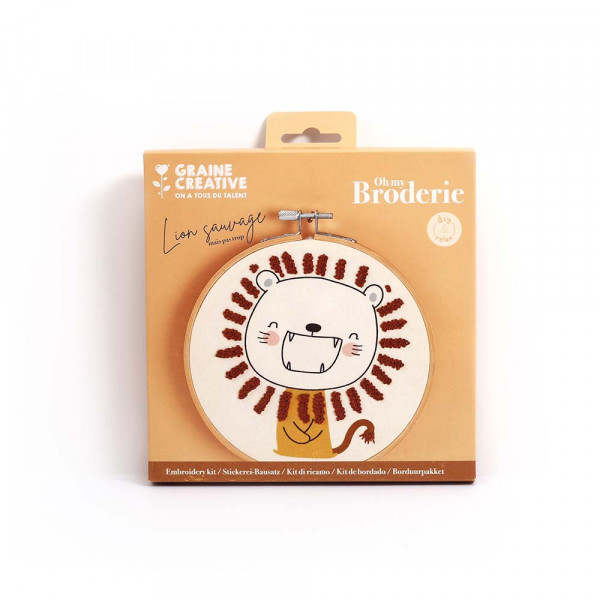 Kit de broderie partielle Lion sauvage