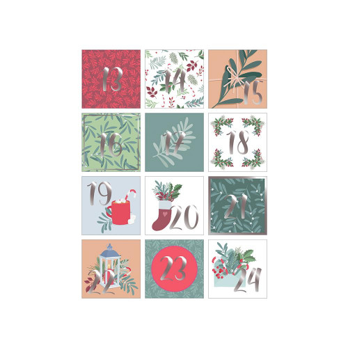 Stickers Carrés Calendrier de l'Avent Christmas Time
