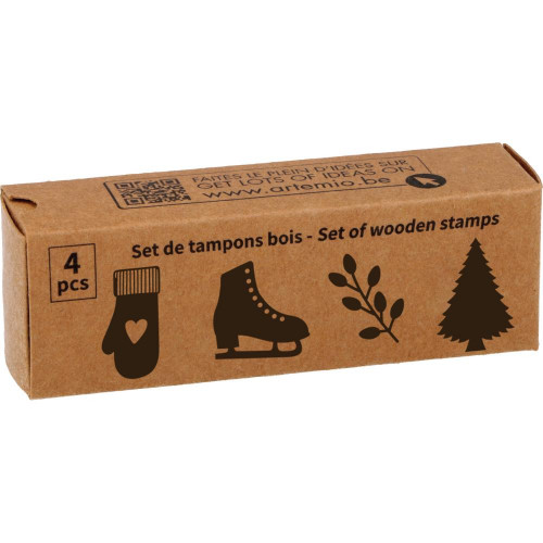 Tampons en bois 4 pcs ø 200 mm Christmas Time