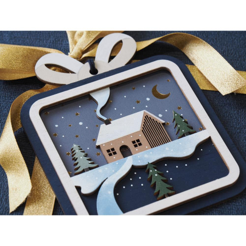 Silhouette en relief Maison 2 pcs
