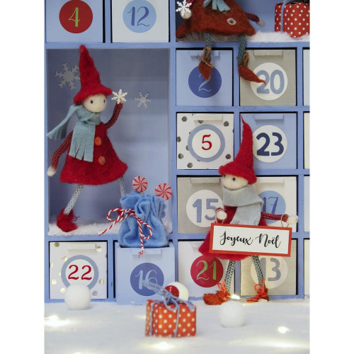 Calendrier de l'Avent 34 x 40 x 8 cm Trois niches