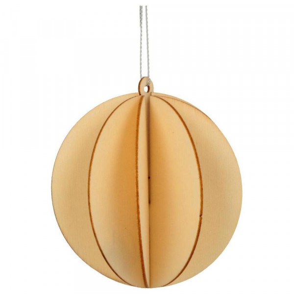 Boule de Noël 3D en bois Ronde