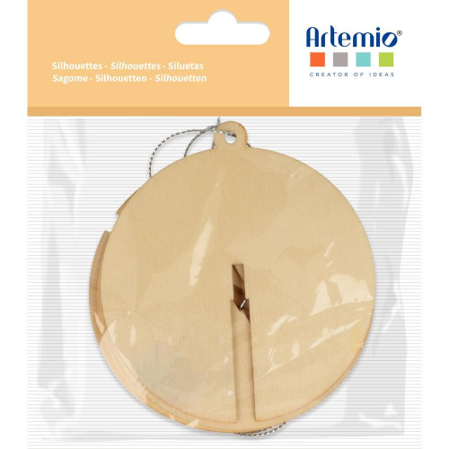 Boule de Noël 3D en bois Ronde