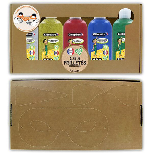 Gel pailleté 100 ml 5 flacons + 1 masque
