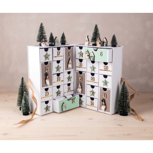 Calendrier de l'Avent 21 x 14,8 x 29 cm Boîte dépliable