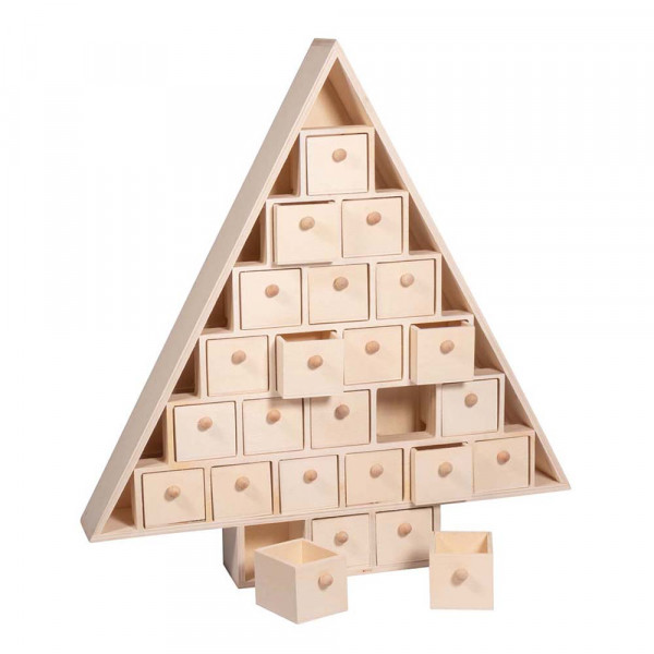 Calendrier de l'Avent 38,5 x 40,5 x 5,5 cm Sapin