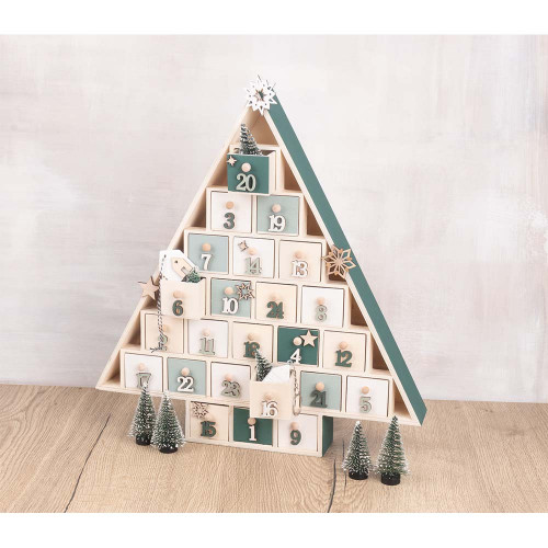 Calendrier de l'Avent 38,5 x 40,5 x 5,5 cm Sapin