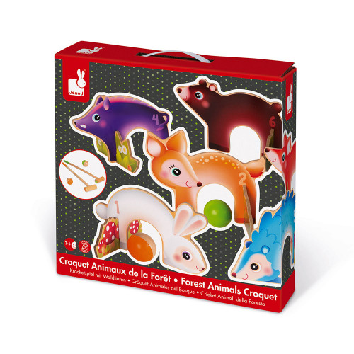Jeu d'adresse Croquet en bois Animaux de la forêt