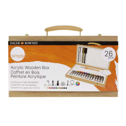 Coffret Simply acrylique boîte en bois 26 pièces - Canson