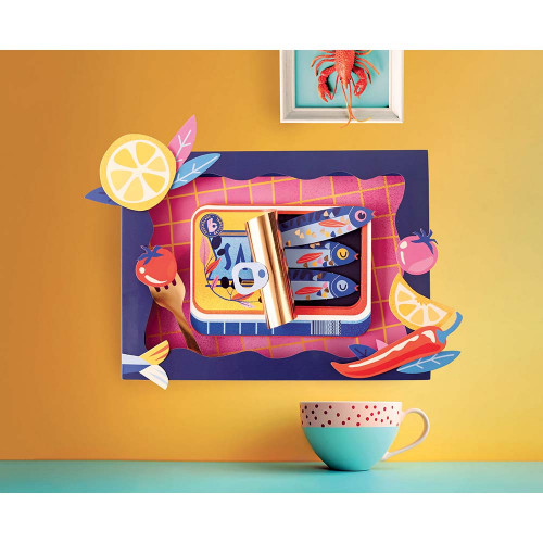 Coffret créatif - cadre 3D papier Les sardines - Graine Créative