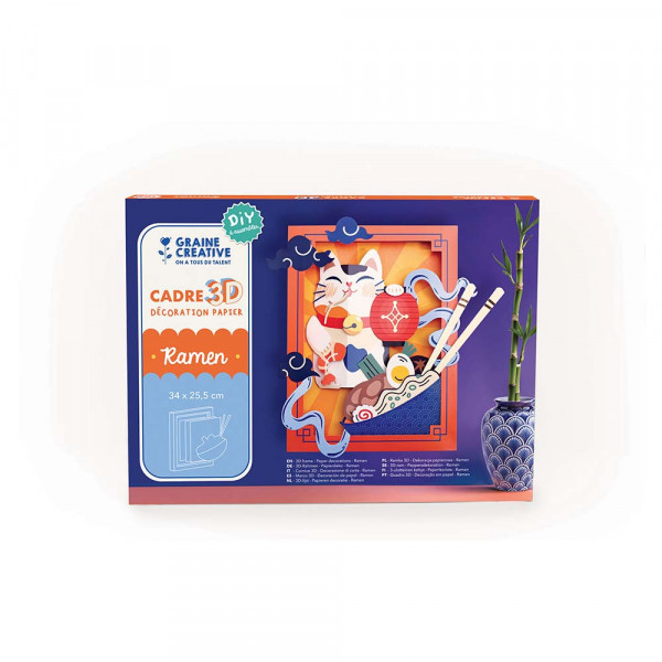 Coffret créatif - cadre 3D papier Len ramen - Graine Créative