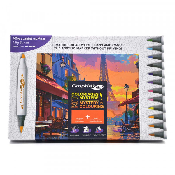 GRAPH'IT GO Kit Coloriage Mystère - CITY SUNSET - Oz