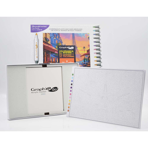 GRAPH'IT GO Kit Coloriage Mystère - CITY SUNSET - Oz