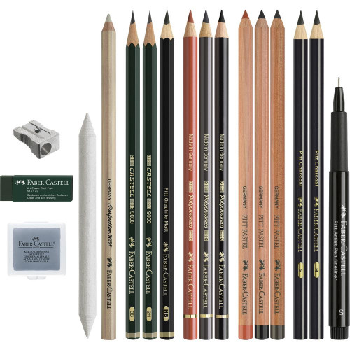 Set découverte Matériel d'art sec 17 pcs - Faber-Castell