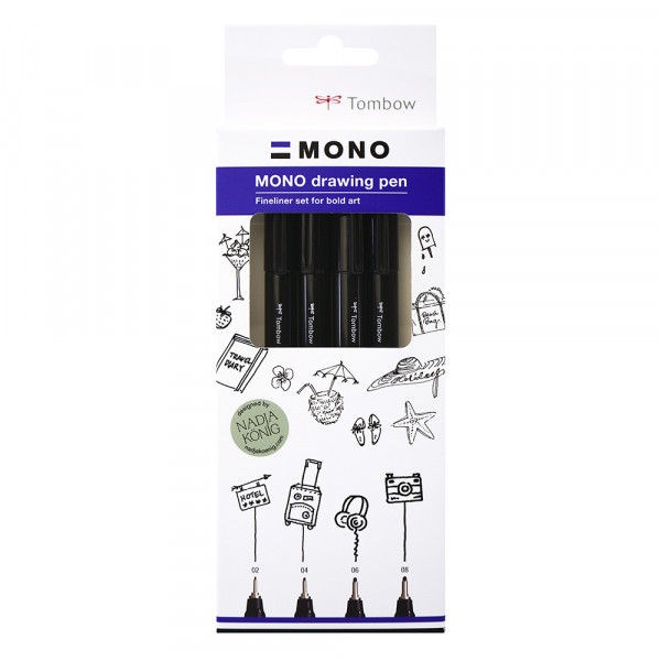 Feutre MONO drawing pen Bold Set 4 pcs - Tombow