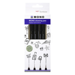 Feutre MONO drawing pen Bold Set 4 pcs - Tombow