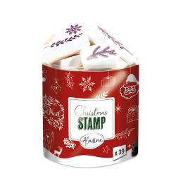 Tampons mouss Creative Stamp Joyeux Noël 39 pcs - Aladine