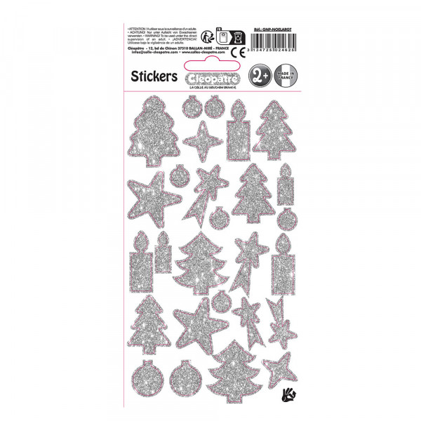 Stickers de Noël Argent 27 pcs - Cléopatre