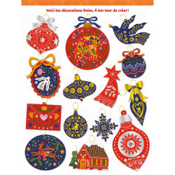 Pochette 14 boules et décos de Noël à gratter - Deux Coqs D'or