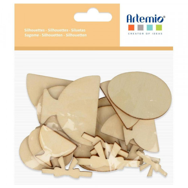 Silhouettes en Bois Funny eggs 18 pcs