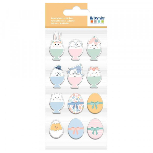 Stickers relief Funny eggs