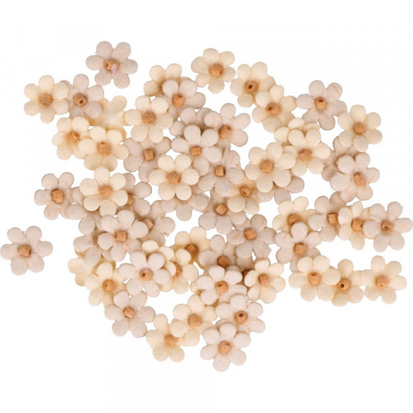 Fleurs décoratives Coton recyclé Beiges Ø 1,1 cm 60 pcs