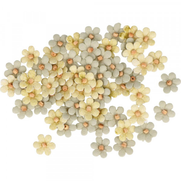 Fleurs décoratives Coton recyclé Vertes Ø 1,1 cm 60 pcs