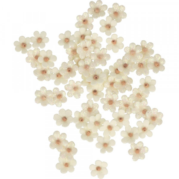 Fleurs décoratives Coton recyclé Paillettes Ø 1,1 cm 60 pcs