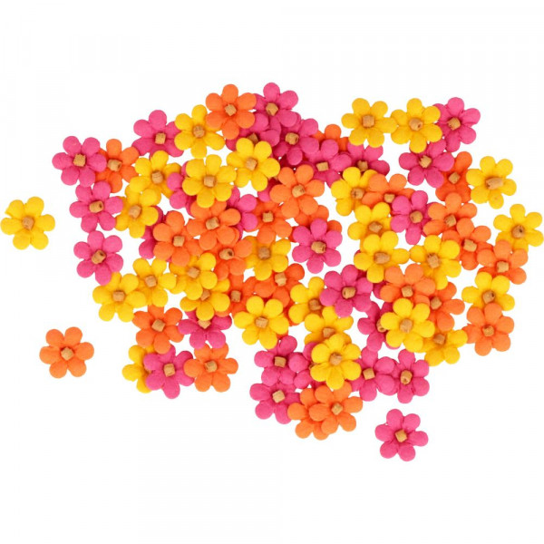 Fleurs décoratives Coton recyclé 3 couleurs Ø 1,9 cm 50 pcs