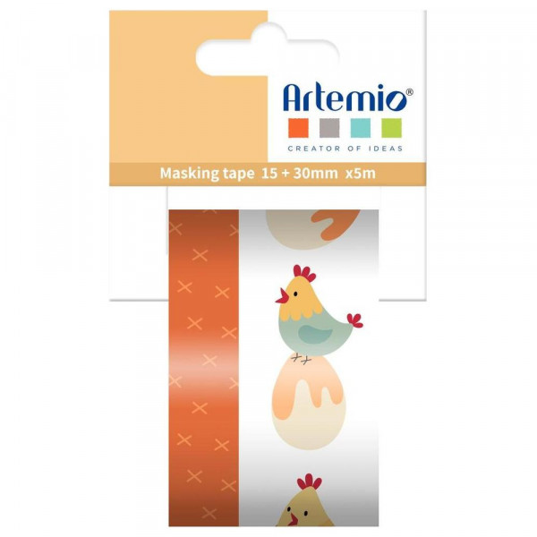 Masking tape Les Poulettes 2 pcs - 15 mm & 30 mm x 5 m
