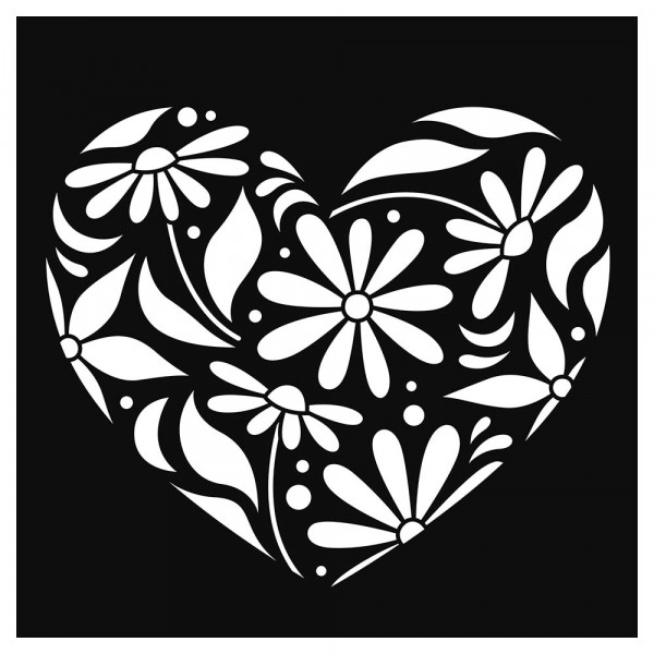 Pochoir Coeur 30 x 30 cm