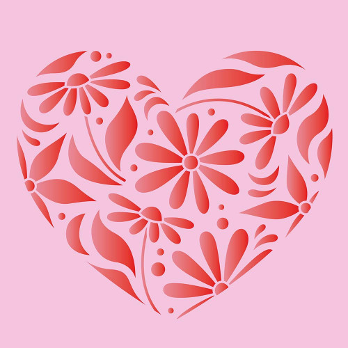 Pochoir Coeur 30 x 30 cm