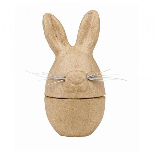 Boîte œuf lapin en papier mâché 6 x 6 x 12 cm