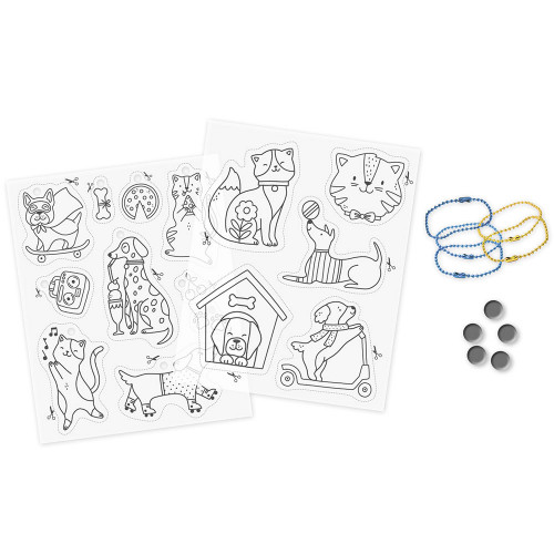 Kit créatif 10 décos en plastique fou à créer Chats et chiens
