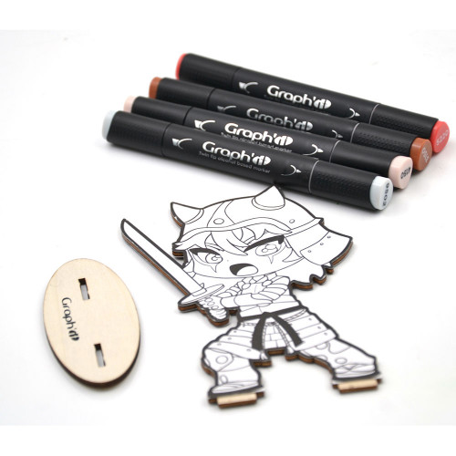 Kit de figurine à colorier Manga Chibis Samurai