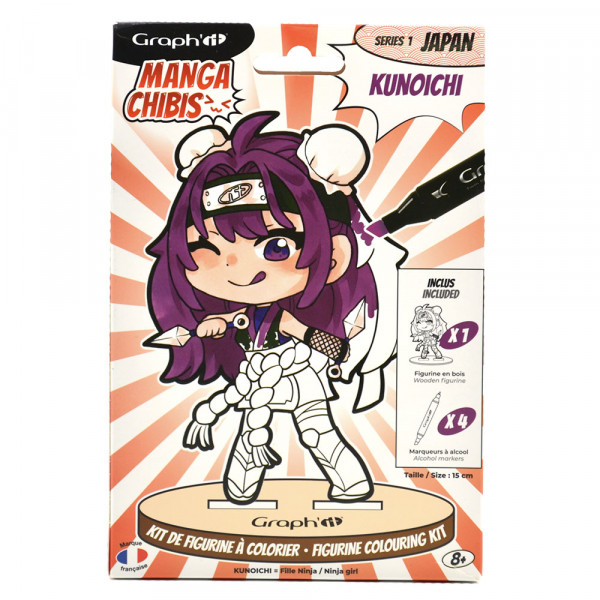 Kit de figurine à colorier Manga Chibis Kunoichi