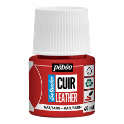 Peinture Cuir Setacolor 45 ml Mat-Satiné Rouge intense