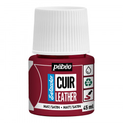 Peinture Cuir Setacolor 45 ml Mat-Satiné Rouge profond