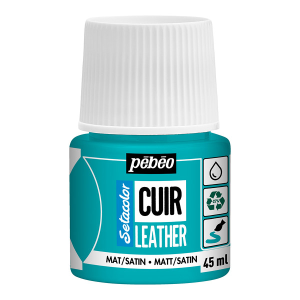 Peinture Cuir Setacolor 45 ml Mat-Satiné Bleu turquoise