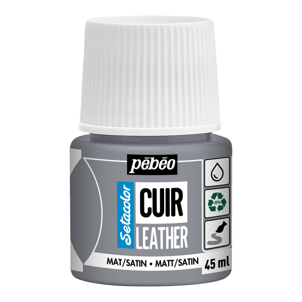 Peinture Cuir Setacolor 45 ml Mat-Satiné Gris béton