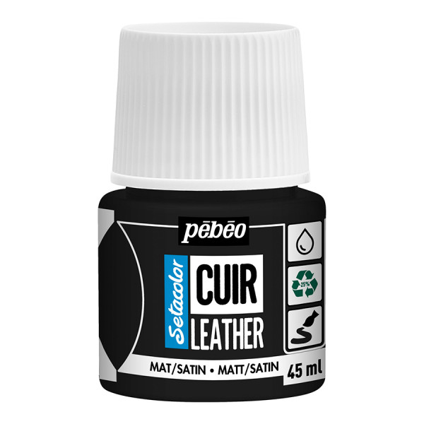 Peinture Cuir Setacolor 45 ml Mat-Satiné Noir extrême